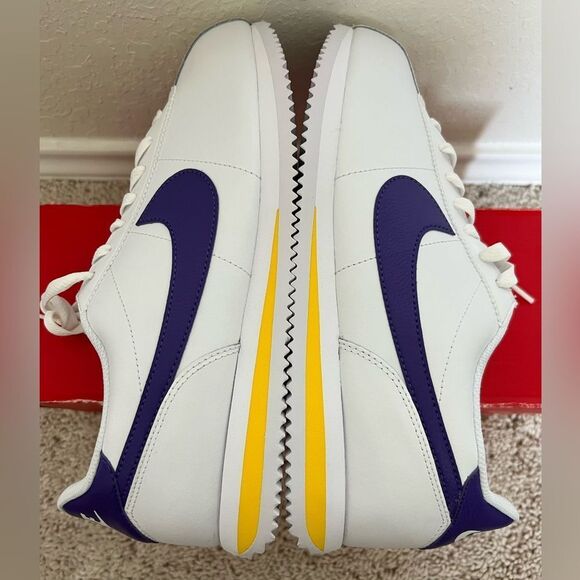 Nike Cortez Lakers White Varsity Purple Yellow - Picture 7 of 10
